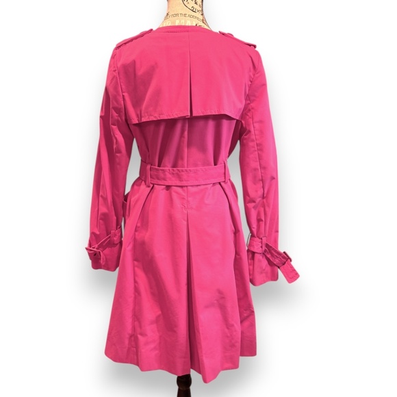 BCBGMAXAZRIA Raspberry Pink Belted Trench Coat – Size M - Picture 3 of 12